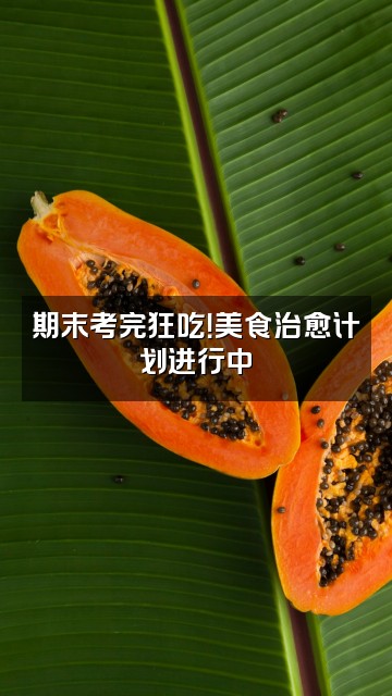 抖音狸子爱上树【期末考试版】视频封面：期末考完狂吃！美食治愈计划进行中